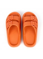 Orange Open Toe Low Heel Sliders