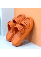 Orange Open Toe Low Heel Sliders