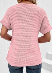 Dazzle Colorful Print Patchwork Pink Short Sleeve T Shirt