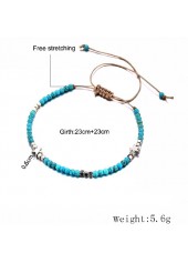 Beaded Mint Green Star Alloy Anklet