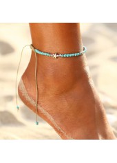 Beaded Mint Green Star Alloy Anklet