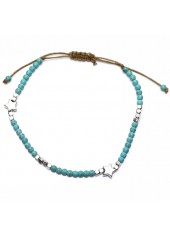 Beaded Mint Green Star Alloy Anklet