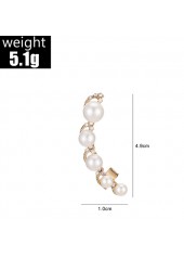 Gold Color Round Pearl Ear Studs