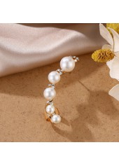 Gold Color Round Pearl Ear Studs