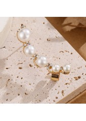 Gold Color Round Pearl Ear Studs