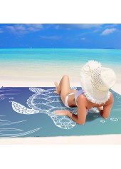 Dusty Blue Animal Polyester Print Beach Blanket