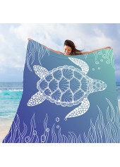 Dusty Blue Animal Polyester Print Beach Blanket