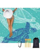 Mint Green Animal Polyester Print Beach Blanket