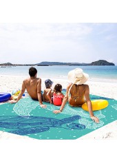 Mint Green Animal Polyester Print Beach Blanket