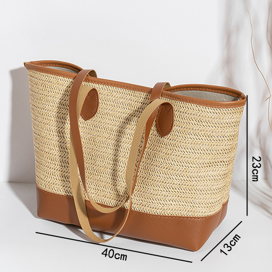 Light Camel Magnetic Weave Shoulder Bag