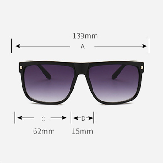 Retro Rivet Detail Geometric Black Sunglasses