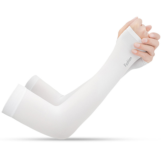 Above Elbow White Lightweight Arm Sleeves