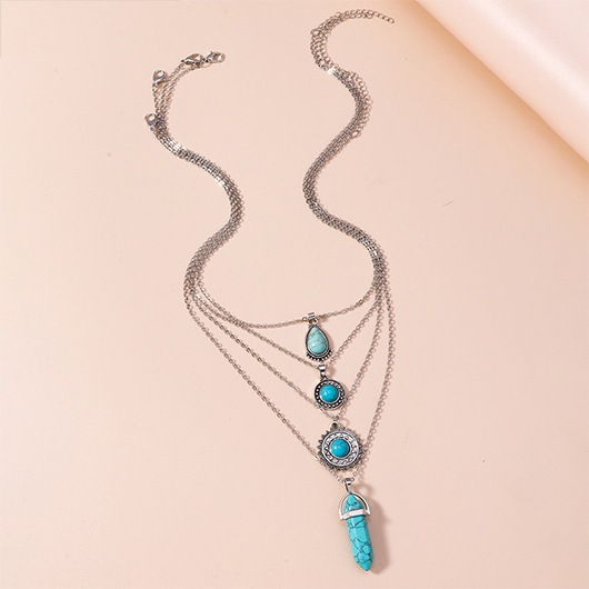 Mint Green Alloy Waterdrop Necklaces Set