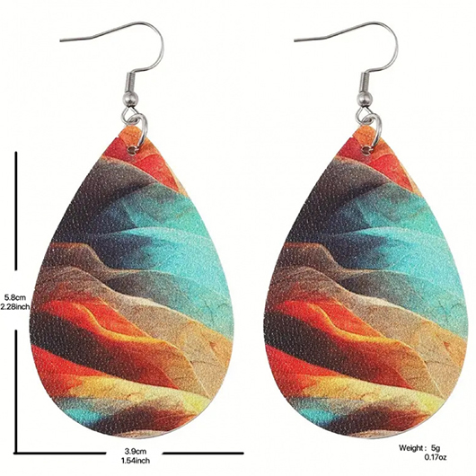 Graphic Multi Color Faux Leather Earrings