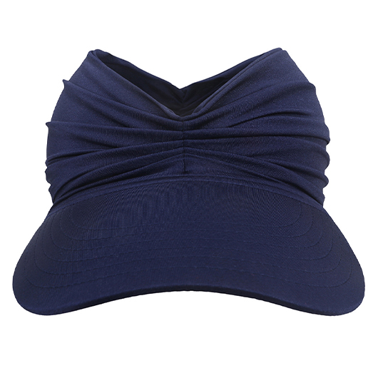 Ruched Detailed Navy Sun Visor Hat