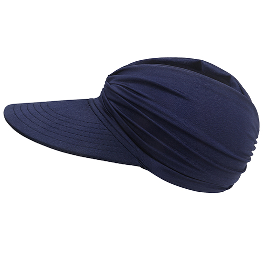 Ruched Detailed Navy Sun Visor Hat