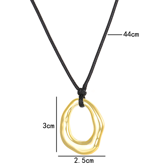 Hollow Irregular Gold Alloy Pendant Necklace