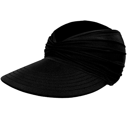 Ruched Detailed Black Sun Visor Hat