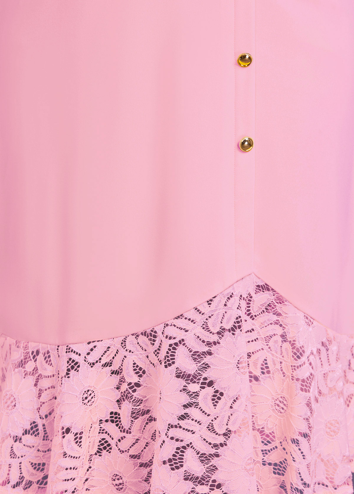 Lace Pink Short Sleeve V Neck Dress