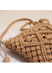 Tassel Dark Camel Zip Crossbody Bag