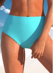 Paisley Print Drawstring Cyan Swimdress and Panty