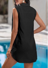 Sleeveless Split Detail Black Cover Up