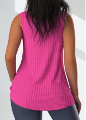 Twist Hot Pink Sleeveless V Neck Tank Top