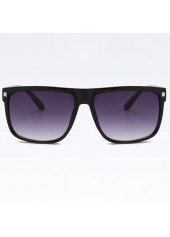 Retro Rivet Detail Geometric Black Sunglasses