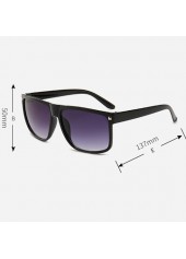 Retro Rivet Detail Geometric Black Sunglasses