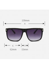 Retro Rivet Detail Geometric Black Sunglasses