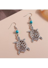 Hollow Turtle Silvery White Alloy Earrings