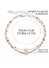 White Color Summer Ocean-themed Layered Necklace