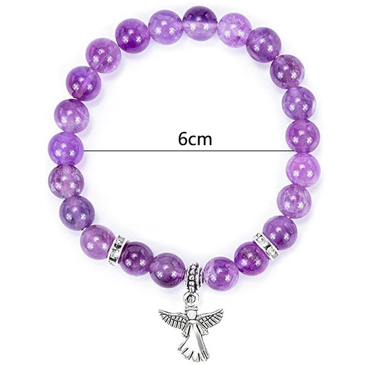 Beaded Design Purple Angel Pendant Bracelet