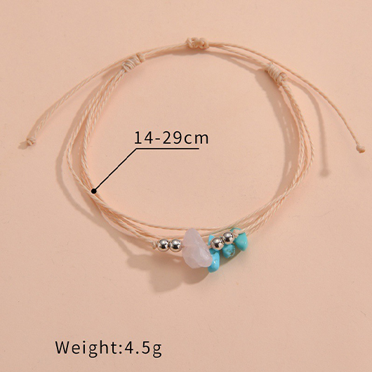 Beaded Mint Green Layered Design Anklet
