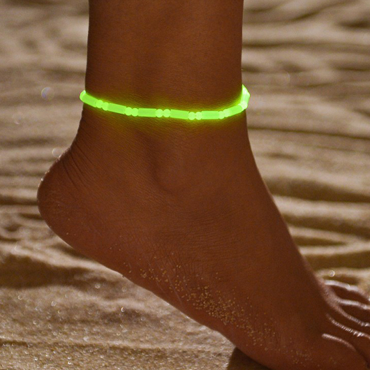 Round Luminous Design Neon Yellow Anklet