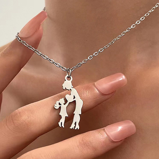 Mother's Day Silvery White Alloy Necklace