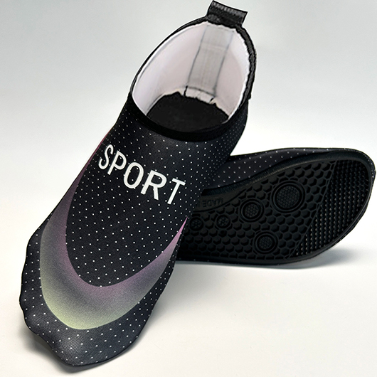 Ombre Waterproof Letter Black Water Shoes