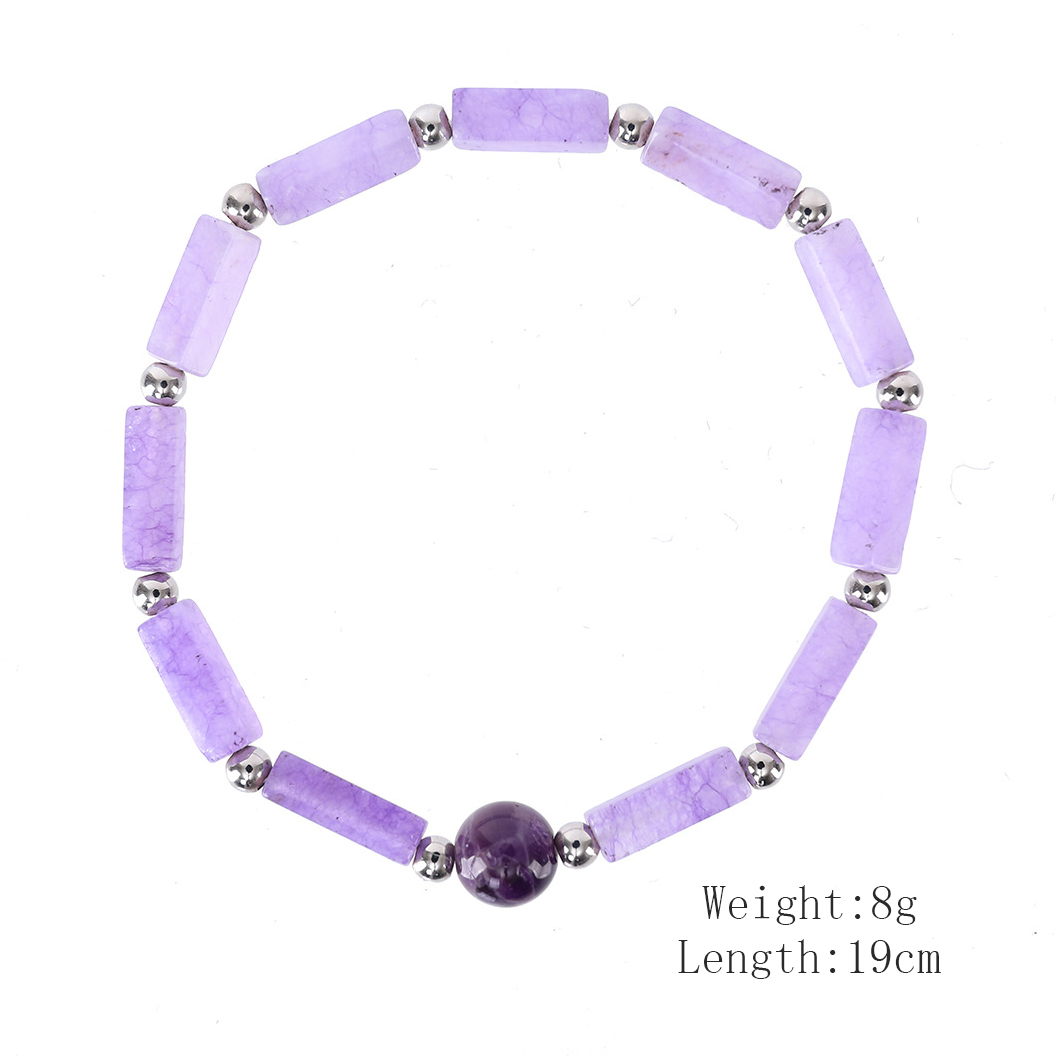 Light Purple Square Design Beaded Bracelet
