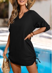 Drawstring Black Cover Up