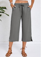 Pocket Dark Grey High Waisted Pants