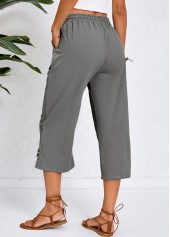 Pocket Dark Grey High Waisted Pants