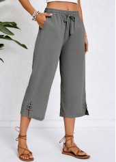Pocket Dark Grey High Waisted Pants