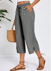 Pocket Dark Grey High Waisted Pants