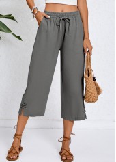 Pocket Dark Grey High Waisted Pants