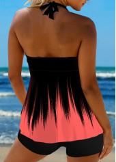Tie Back Ombre Surplice Coral Tankini Top-No Bottom