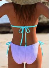 Tie Patchwork Light Purple Bikini Set