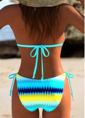 Ombre Tie Back Cyan Bikini Set