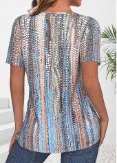 Polka Dot Circular Ring Neon Blue T Shirt