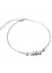 Starfish Silvery White Animal Alloy Anklet