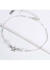 Starfish Silvery White Animal Alloy Anklet